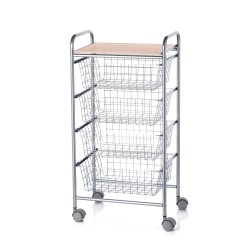 Chariot de cuisine BEECH gris avec plateau hêtre – vue du produit seul