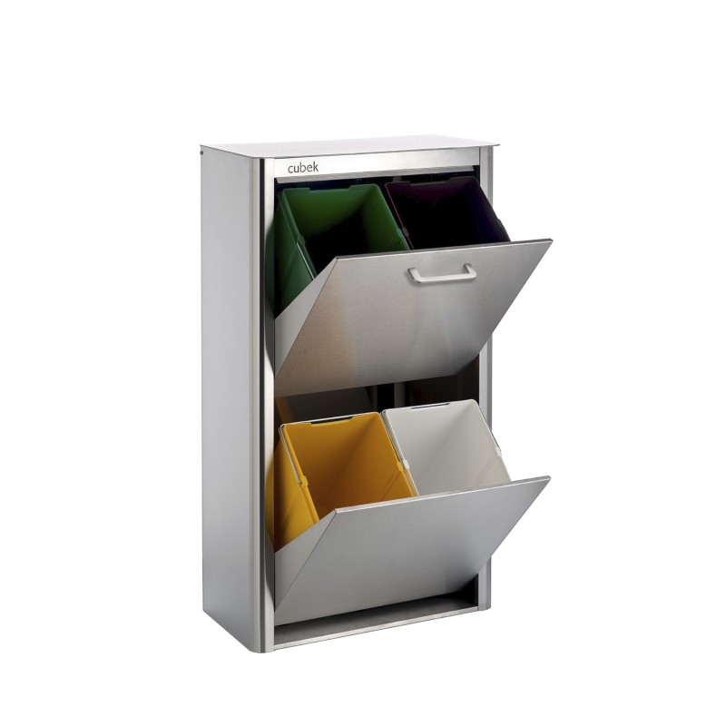 Cubo de basura de doble compartimento para cocina, cesta de reciclaje,  dispositivo de basura para alimentos - AliExpress