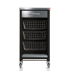 Chelsea black kitchen trolley front view