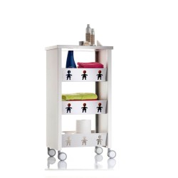 étagère de rangement salle de bain à roulettes