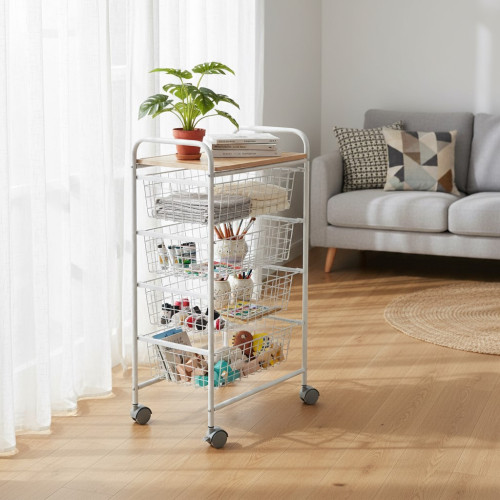 FIesta utility cart with decorative objects in a modern living room – stylish storage trolley FIesta utility cart with decorative objects in a modern living room – stylish storage trolley