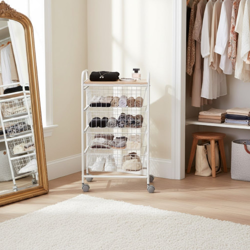 Dressing room trolley FIESTA used for clothes, shoes and accessories – versatile home storage Dressing room trolley FIESTA used for clothes, shoes and accessories – versatile home storage