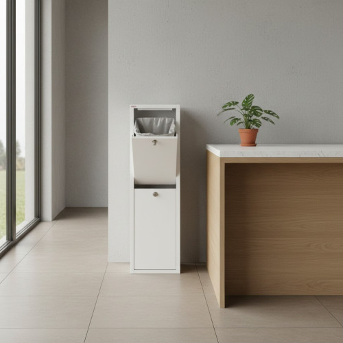 Cubo de basura y reciclaje blanco... Cubo de basura y reciclaje blanco...