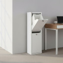 White Dual recycling bin with top drawer open in office environment, modern design