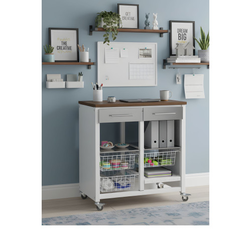 Carrito BERGEN Cerezo en oficina con portátil – Don Hierro Carrito BERGEN Cerezo en oficina con portátil – Don Hierro