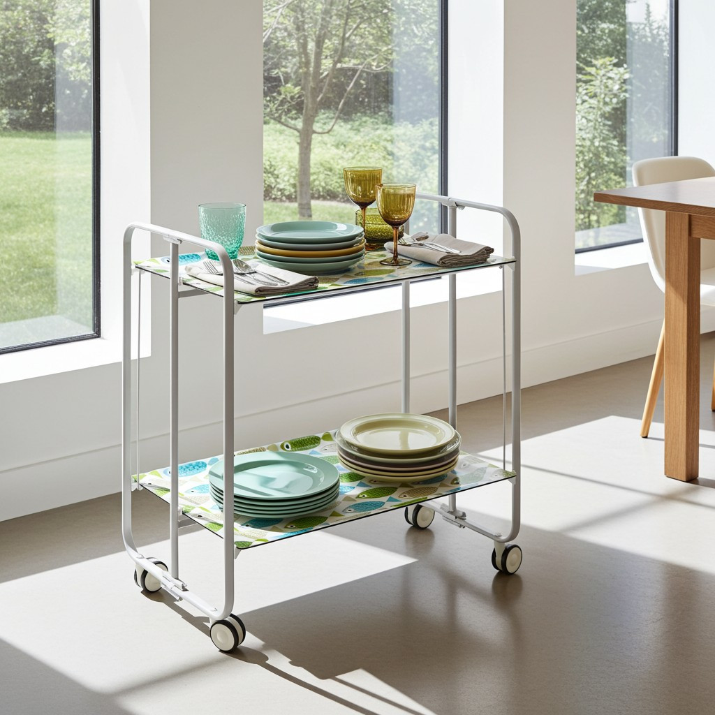 Bauhaus folding trolley, matt grey