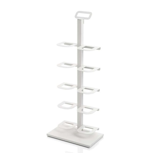 Scarpiera TIDY bianca – portascarpe salvaspazio slim in metallo 20 cm