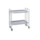Folding 2-Tier Serving Trolley with Wheels – Grey Metal Frame, BAUHAUS